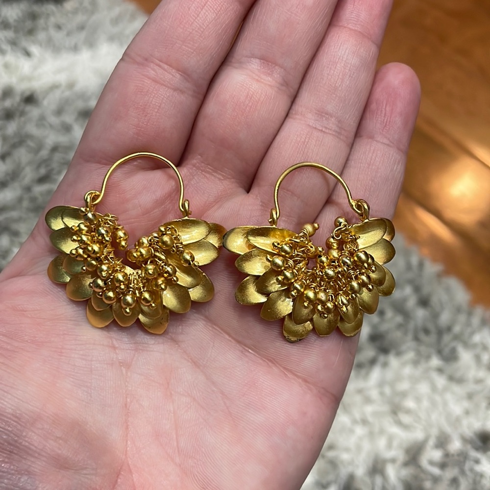 COPY - Gold sunflower earrings